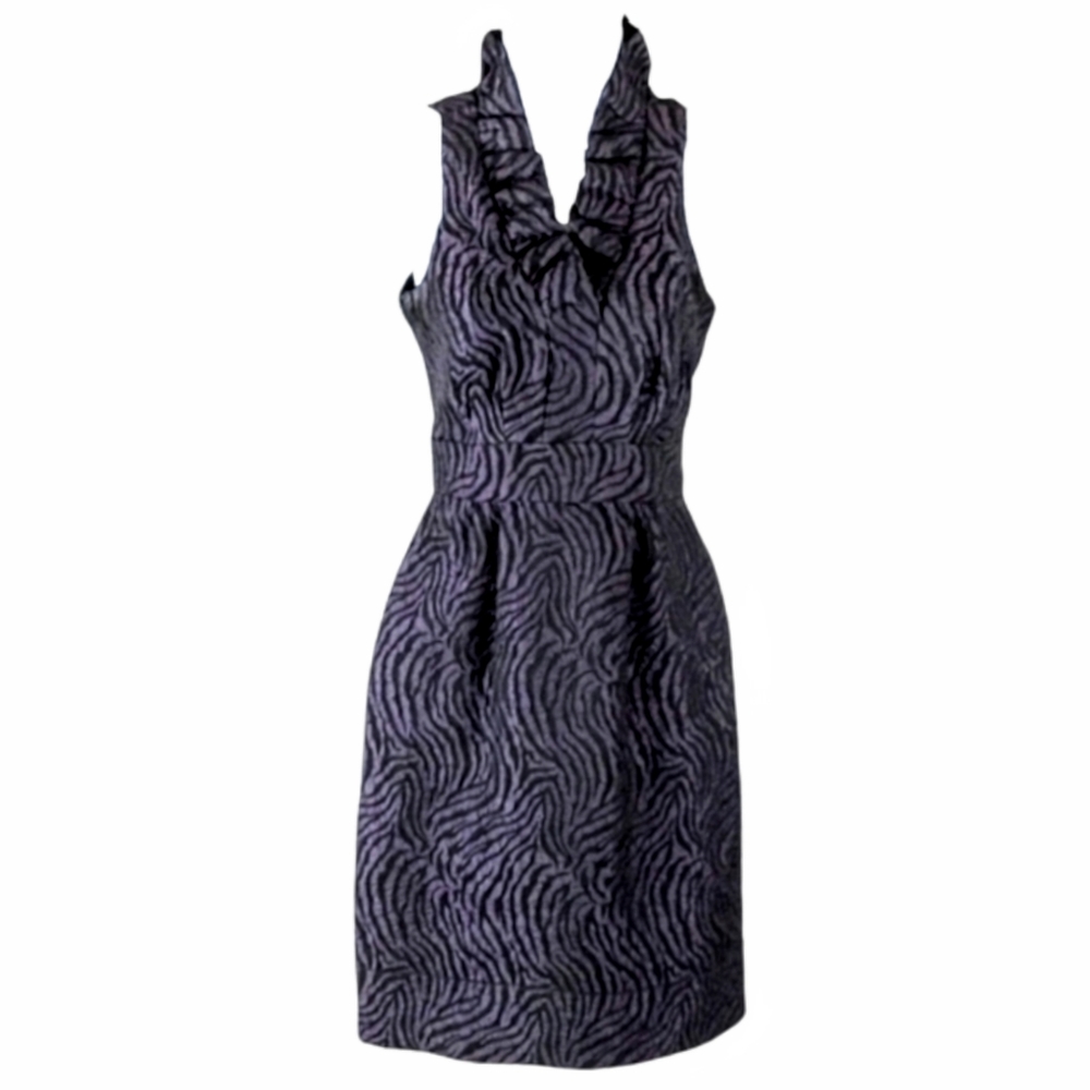 Just Taylor deep purple and black textured dress